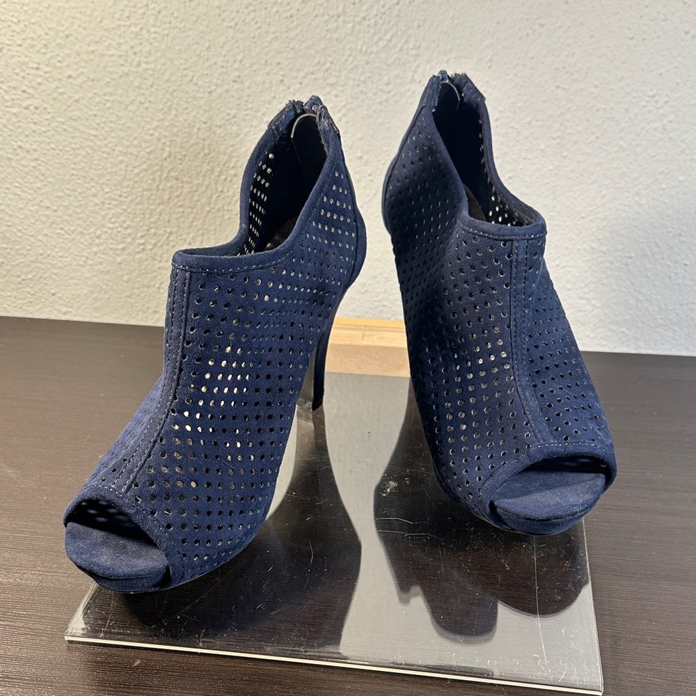 Madden Girl Navy Peep-Toe Heels